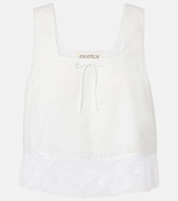 Lace-trimmed cotton crop top | Montce