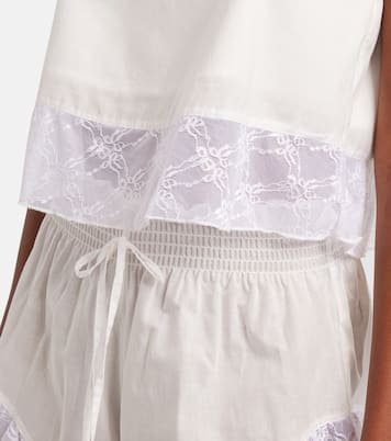 Lace-trimmed cotton crop top | Montce