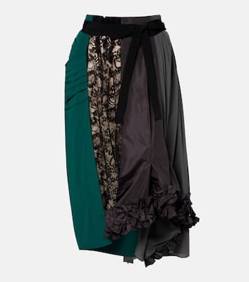 Paneled belted midi skirt | Prada