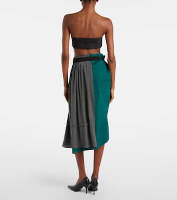 Paneled belted midi skirt | Prada
