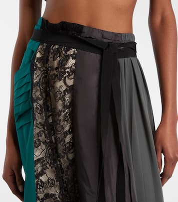 Paneled belted midi skirt | Prada