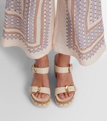 Sandales à plateau Alight en cuir à clous | Zimmermann