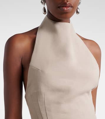 Peplum floral-appliqué linen top | Magda Butrym