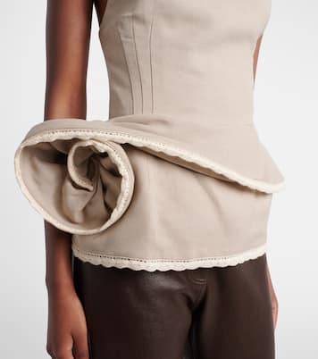 Peplum floral-appliqué linen top | Magda Butrym