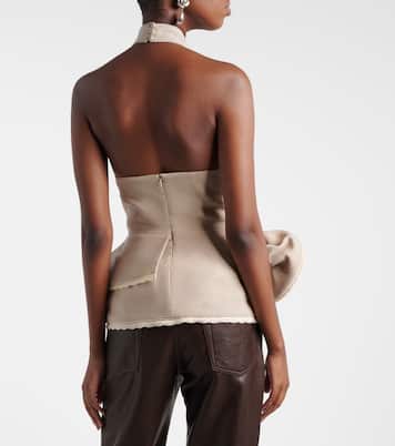 Peplum floral-appliqué linen top | Magda Butrym