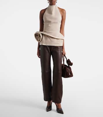 Peplum floral-appliqué linen top | Magda Butrym