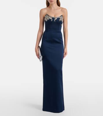Lessa embellished satin bustier gown | Rebecca Vallance