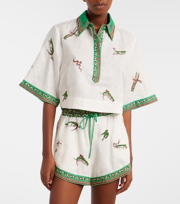 Wanda embroidered linen shirt | Alémais