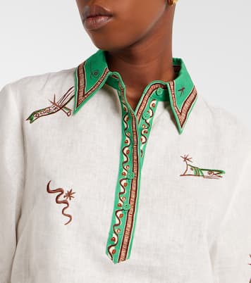 Wanda embroidered linen shirt | Alémais