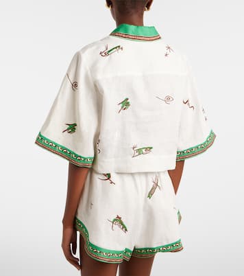 Wanda embroidered linen shirt | Alémais