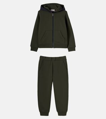 Cotton fleece hoodie and sweatpants set | Moncler Enfant