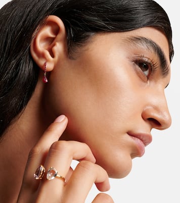 Einzelner Ohrring aus 18kt Gelbgold mit Rubinen | Persée