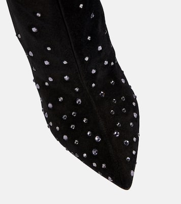 Embellished suede over-the-knee boots | Paris Texas