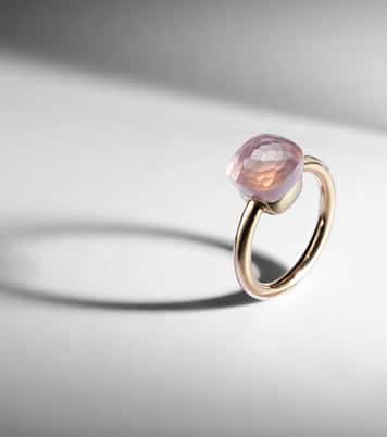 Nudo 18kt gold ring with rose quartz | Pomellato