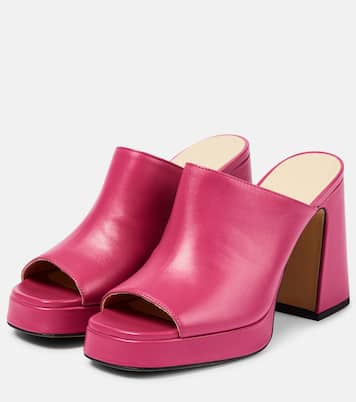 Plateau-Pantoletten Alba 90 aus Leder | Souliers Martinez