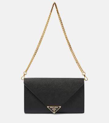 Saffiano leather wallet on chain | Prada