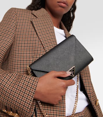 Saffiano leather wallet on chain | Prada