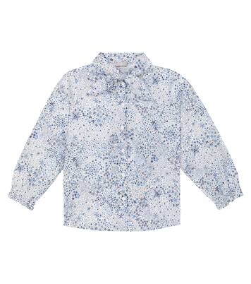 Printed tie-neck cotton shirt | Il Gufo