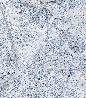 Printed tie-neck cotton shirt | Il Gufo