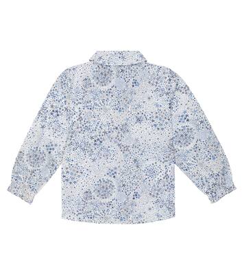 Printed tie-neck cotton shirt | Il Gufo