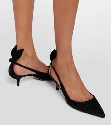 Pumps Bow Tie 50 aus Veloursleder | Aquazzura