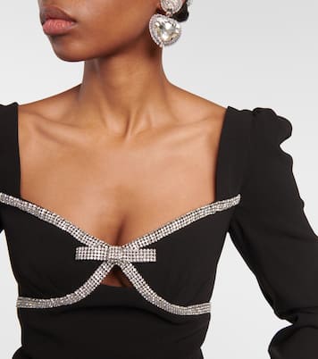 Verziertes Cropped-Top aus Crêpe | Self-Portrait