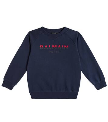 Logo cotton jersey sweatshirt | Balmain Kids