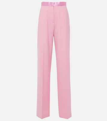 Pantalones rectos de satén de tiro alto | Nensi Dojaka