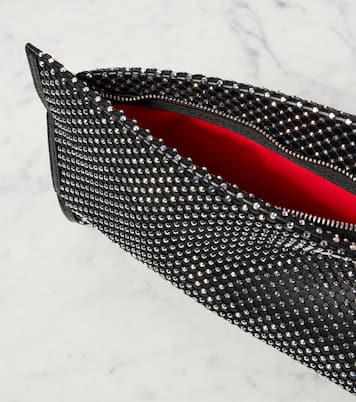 Loubitwist Small embellished leather clutch | Christian Louboutin