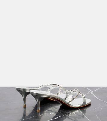 Sandalen Queen 55 aus Metallic-Leder mit Kristallen | Christian Louboutin