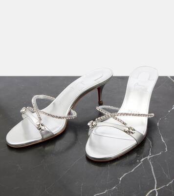 Sandalen Queen 55 aus Metallic-Leder mit Kristallen | Christian Louboutin