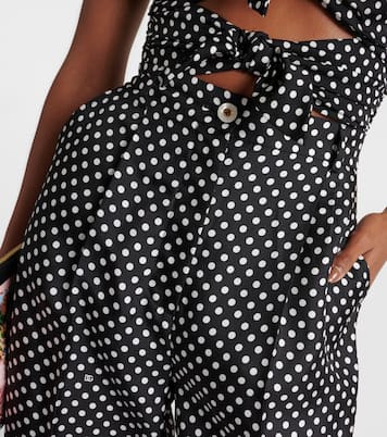 Pantalon fuselé Capri en satin de soie à pois | Dolce&Gabbana