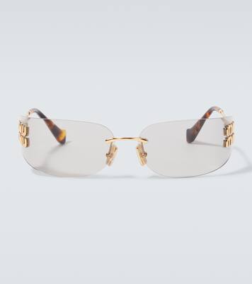 Logo oval sunglasses | Miu Miu