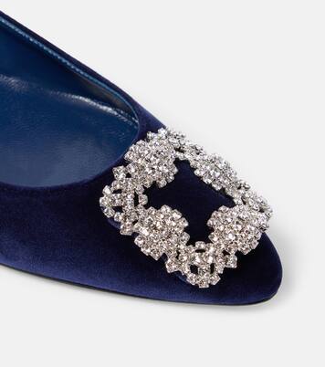 Hangisi embellished velvet ballet flats | Manolo Blahnik