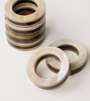 Set of 6 horn napkin rings | Brunello Cucinelli