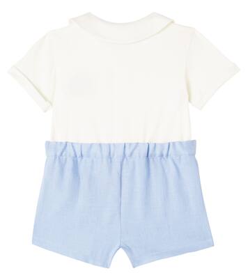 Baby logo cotton and linen bodysuit | Dolce&Gabbana Kids