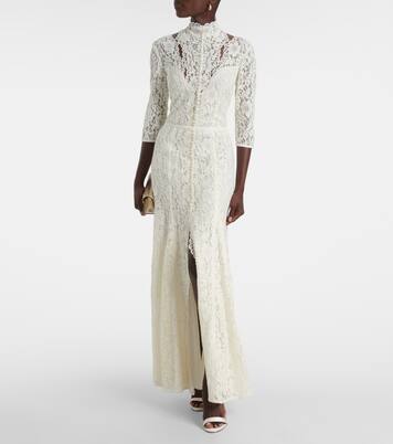 Robe longue en dentelle | Costarellos