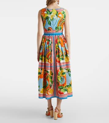 Robe midi Taormina imprimée en coton | Dolce&Gabbana