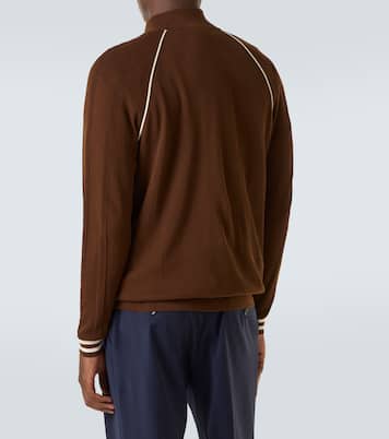 Logo cotton-blend zip-up cardigan  | Miu Miu