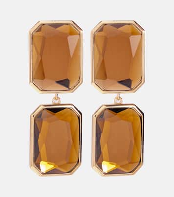 Amber gold-plated drop earrings | Self-Portrait