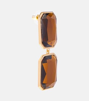 Amber gold-plated drop earrings | Self-Portrait
