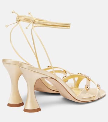 Pelysaka 95 embellished satin sandals | Manolo Blahnik