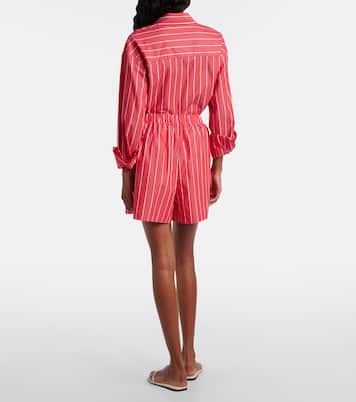 Lui striped cotton poplin shorts | The Frankie Shop