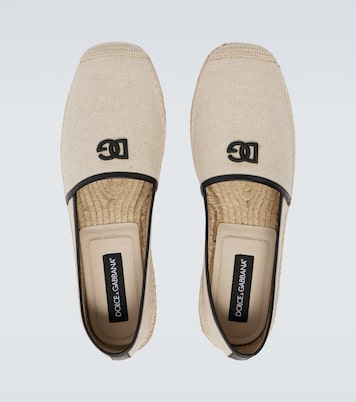 DG Leather-trimmed espadrille sandals | Dolce&Gabbana