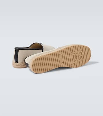 DG Leather-trimmed espadrille sandals | Dolce&Gabbana