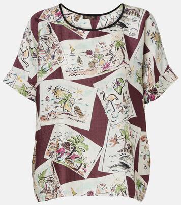 Rosemary printed silk top | Loro Piana