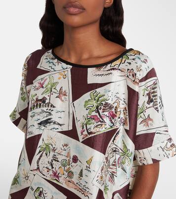Rosemary printed silk top | Loro Piana