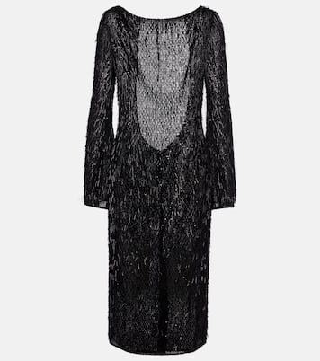 Robe aus Chiffon mit Pailletten | Dolce&Gabbana