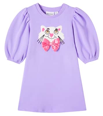 Patch-appliqué cotton dress | Mini Rodini