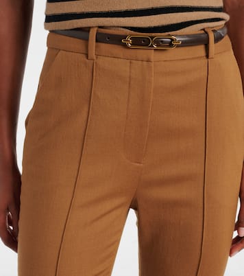 Pantaloni flared Gracie in lana con cintura | Veronica Beard